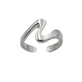 Sterling Silver Wave Midi Toe Ring 